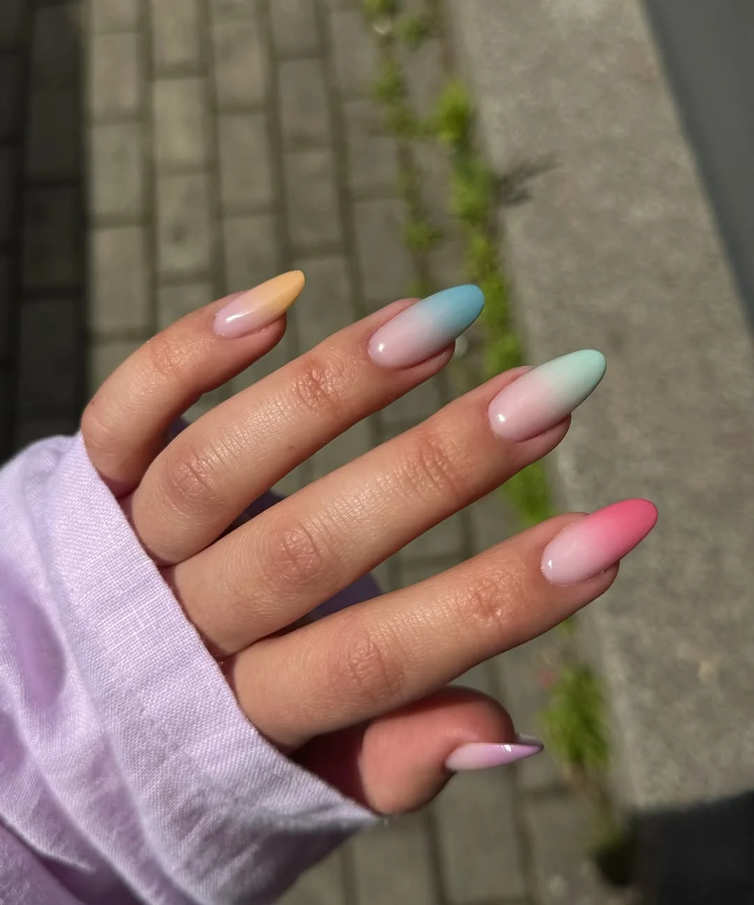 summer dip nails 2026 Pastel Airbrush Ombre Nails That Feel Like Candy Clouds