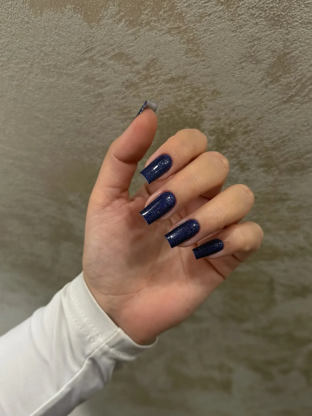 summer dip nails 2026 Midnight Blue Sparkle Nails for Summer Nights Out