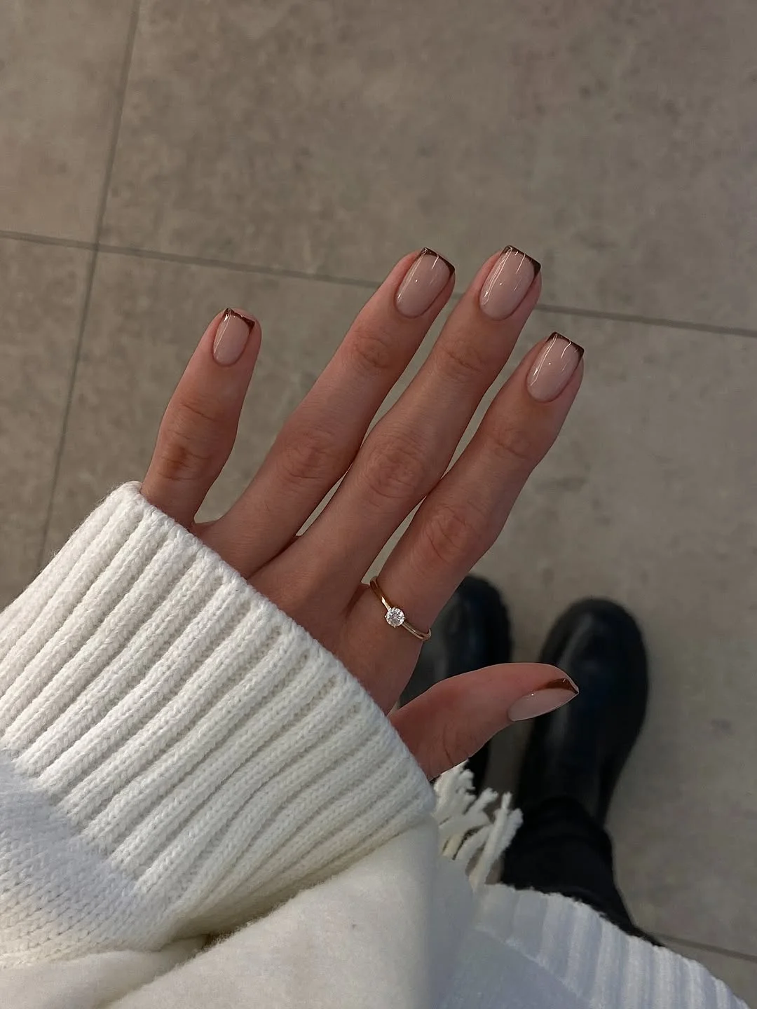 summer french tip nails 2026 Chocolate French Tips That Feel Quietly Luxurious
