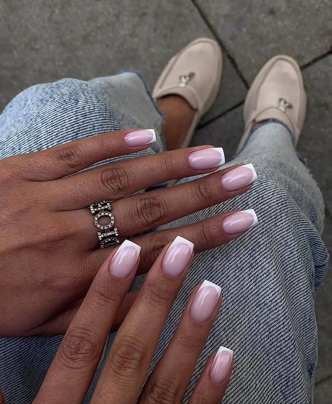 summer french tip nails 2026 Classic Square French Tips That Never Go Out of Style