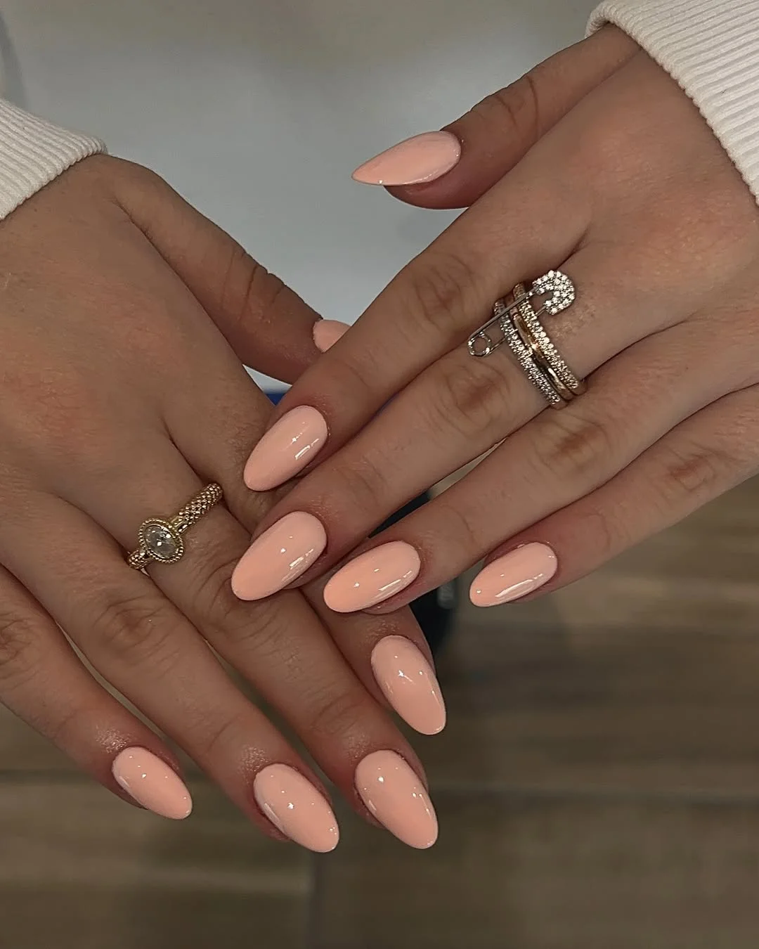 summer gel nails 2026 Glossy Peach Nude Nails That Always Look Elegant In Summer
