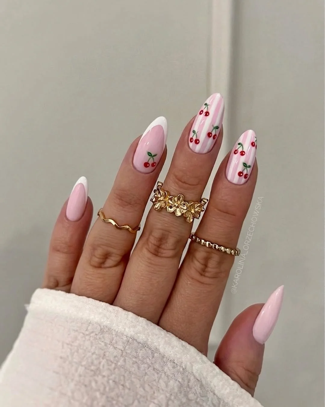 summer gel nails 2026 Cherry Milk Nails With Sweet Retro Energy