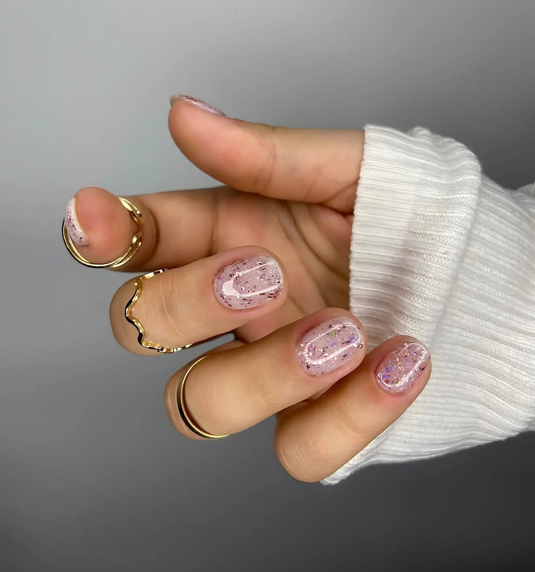 summer glitter nails 2026 Soft Pink Confetti for Everyday Glitter Lovers