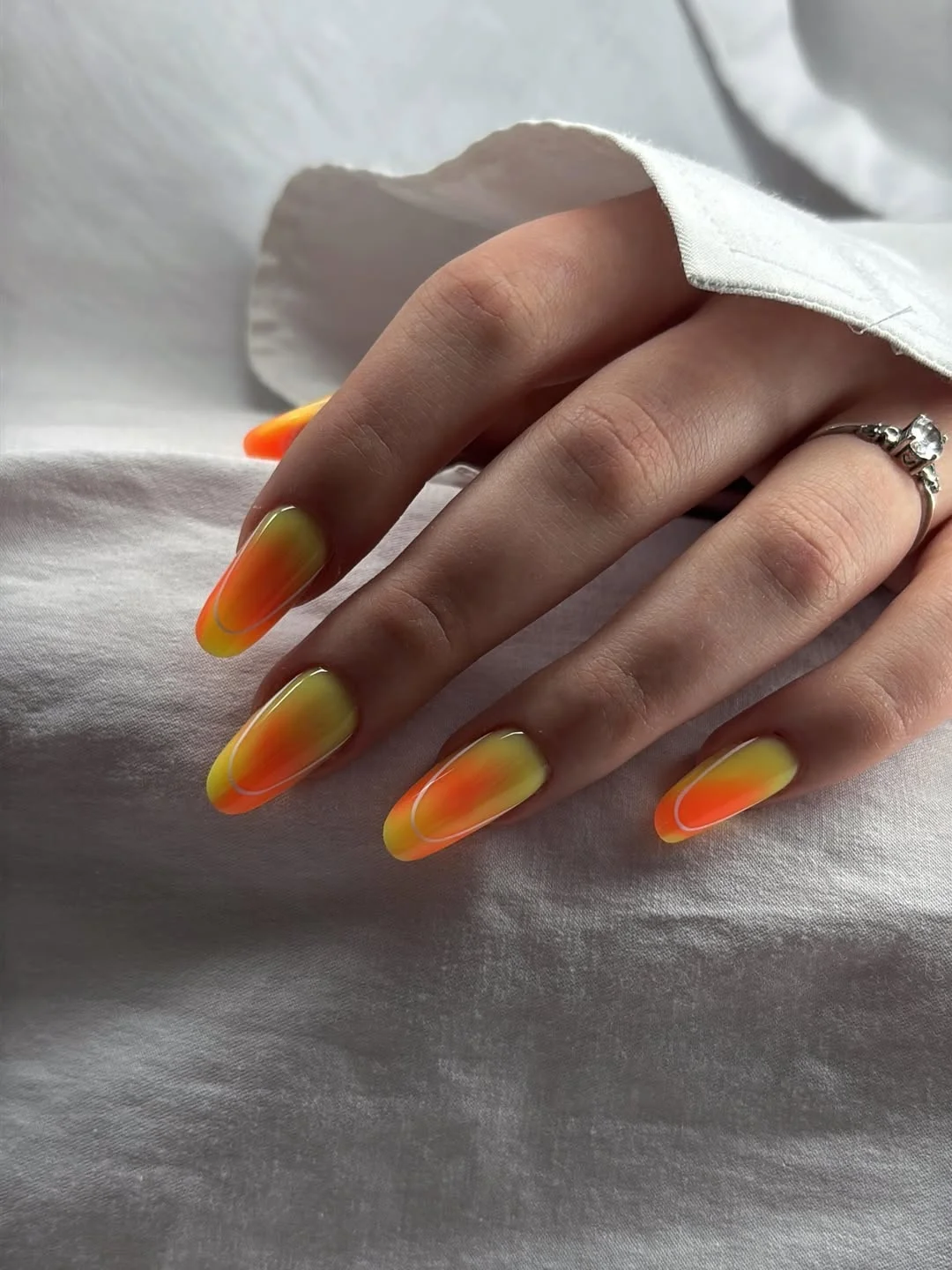 summer nail inspo 2026 Sunset Citrus Ombré Nails That Glow in Summer Light