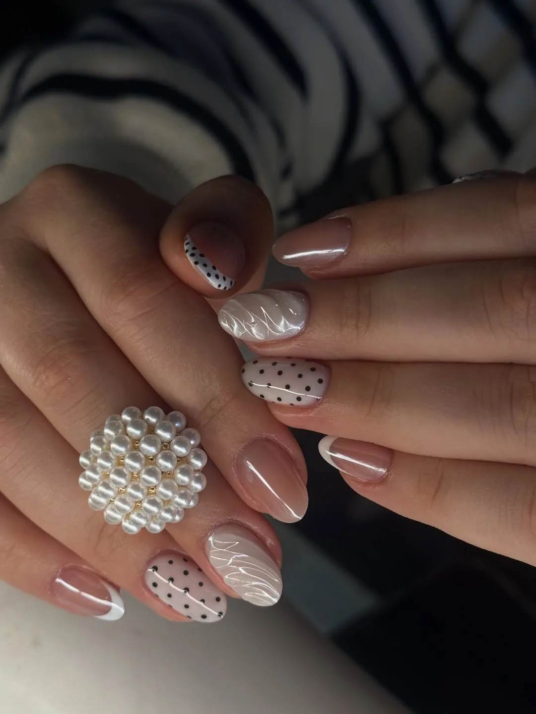 summer nail inspo 2026 Minimal Black Polka Dot Nails With Quiet Luxury Energy