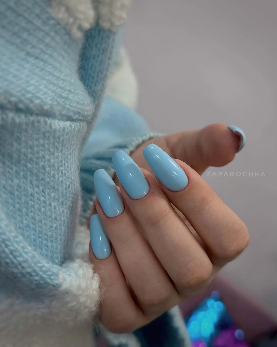 summer nails watermelon 2026 Baby Blue Sorbet Nails for Cooling Summer Days