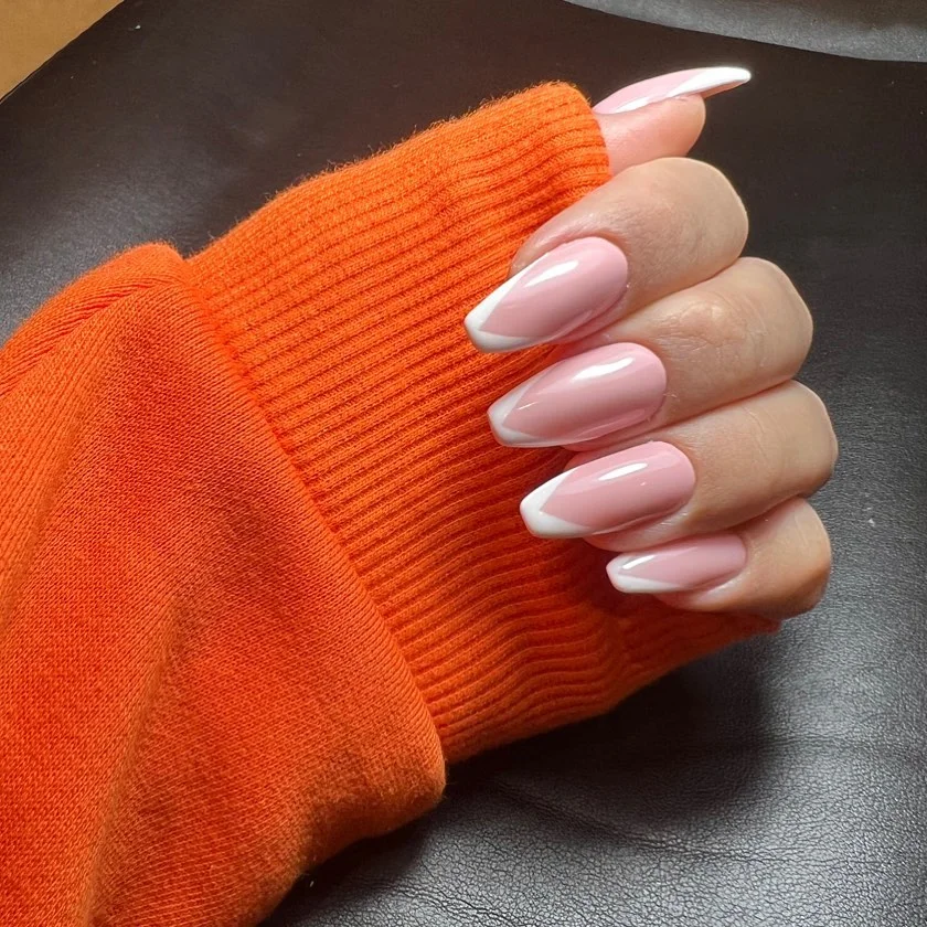summer nails watermelon 2026 Soft Watermelon French with a Modern Almond Shape