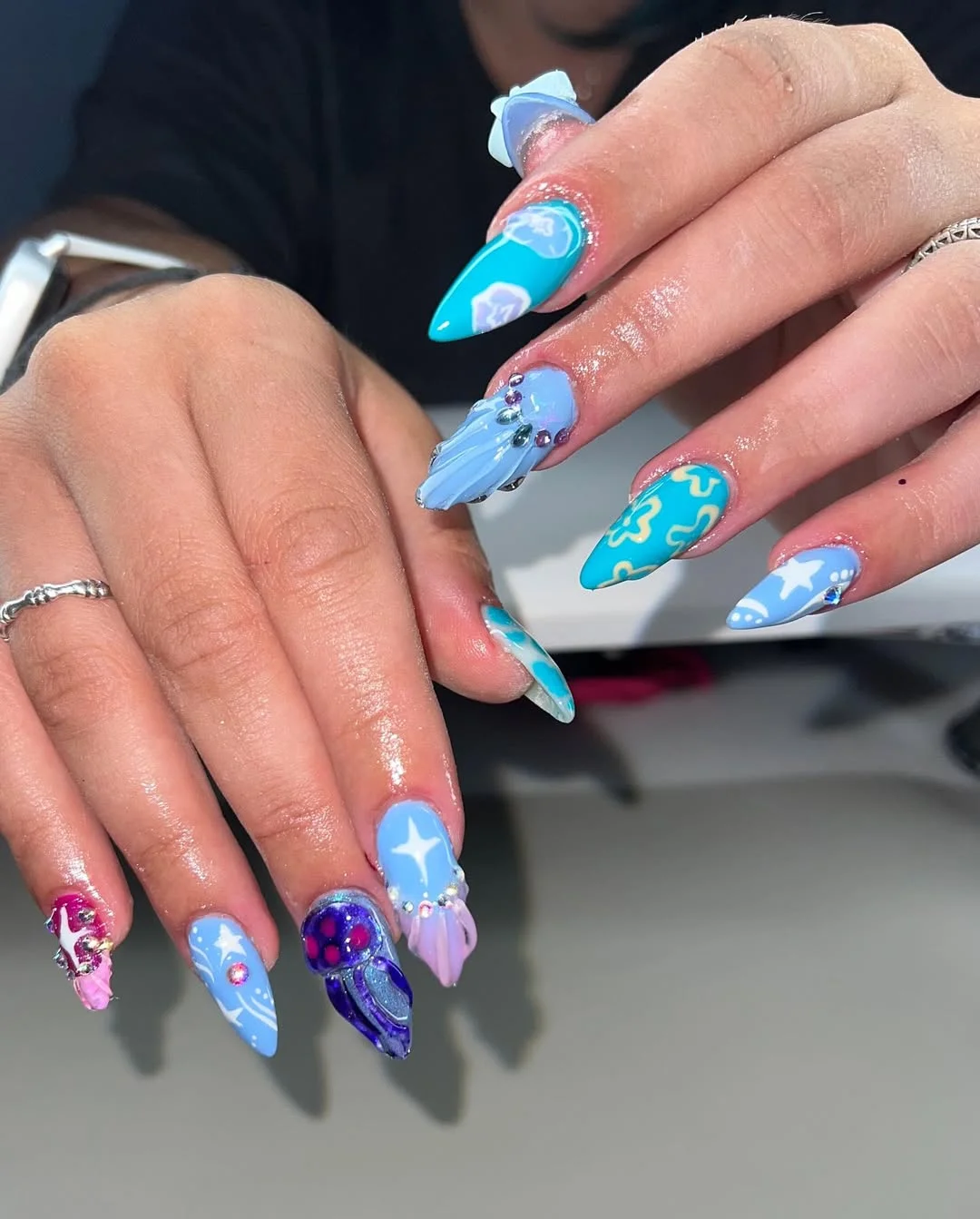 Summer nails for every day 2026 Mermaid Lagoon Fantasy