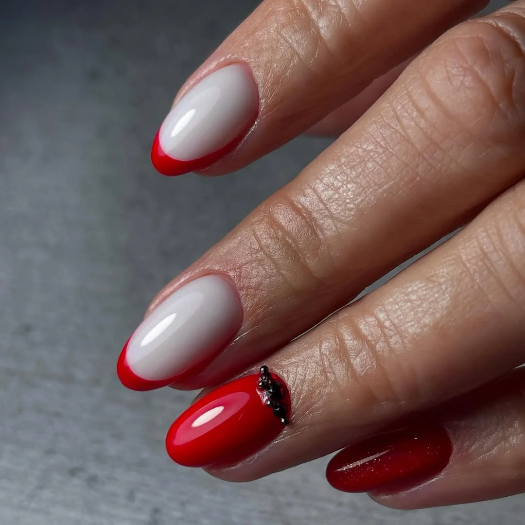 Summer nails for every day 2026 Classic Red with a Modern French Twist