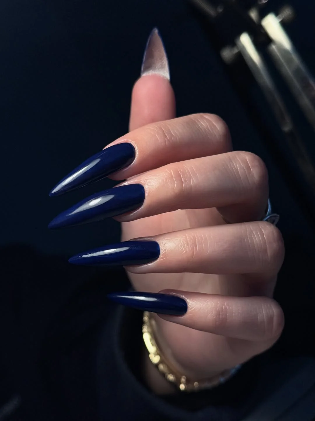 summer nails one color 2026 Midnight Navy Nails That Feel Bold and Elegant