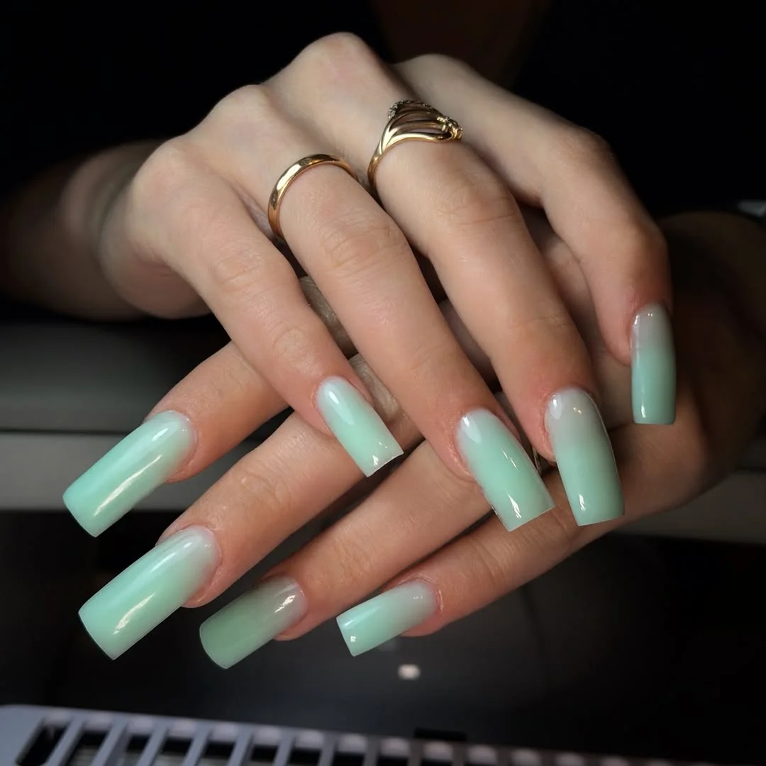 summer nails one color 2026 Mint Green That Captures the Cool Side of Summer