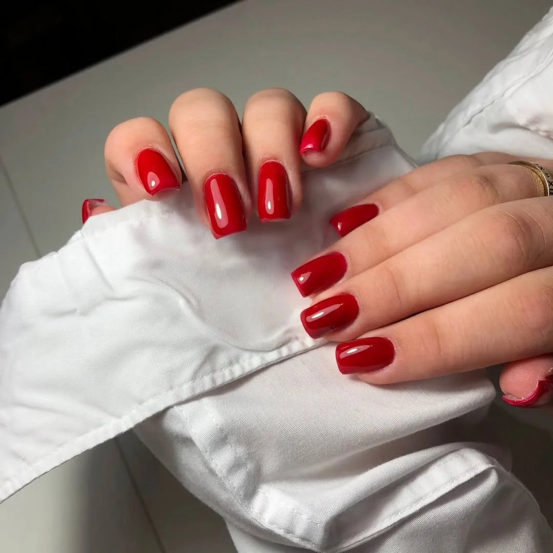 summer nails one color 2026 Classic Scarlet Red with Timeless Appeal