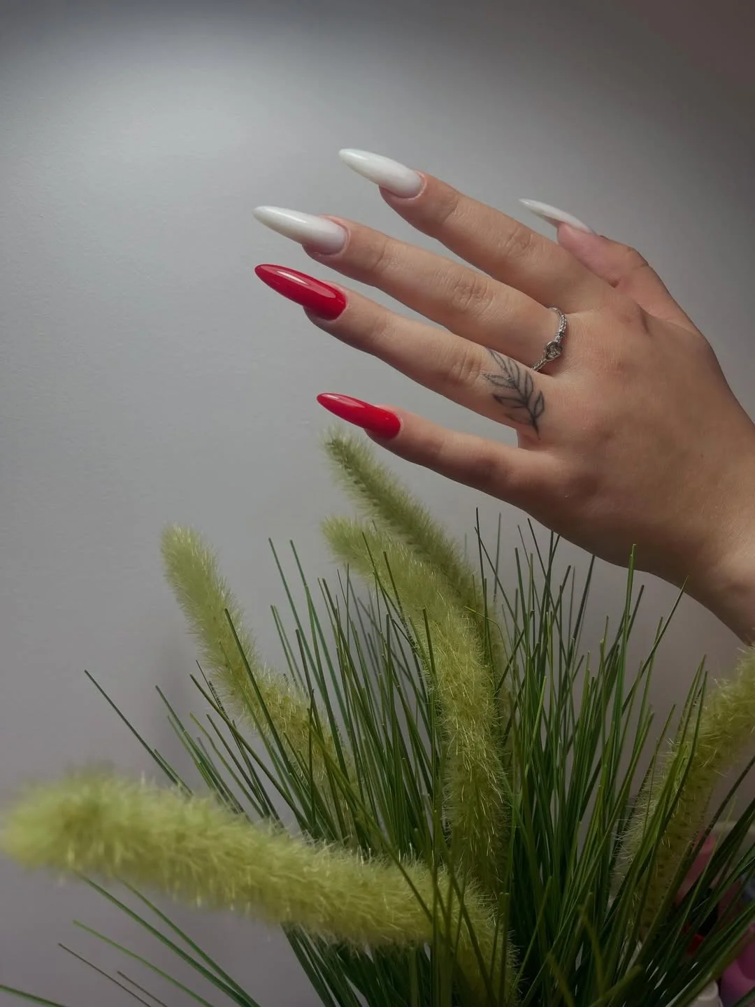 summer nails one color 2026 Cherry Red and Crisp White for Maximum Contrast
