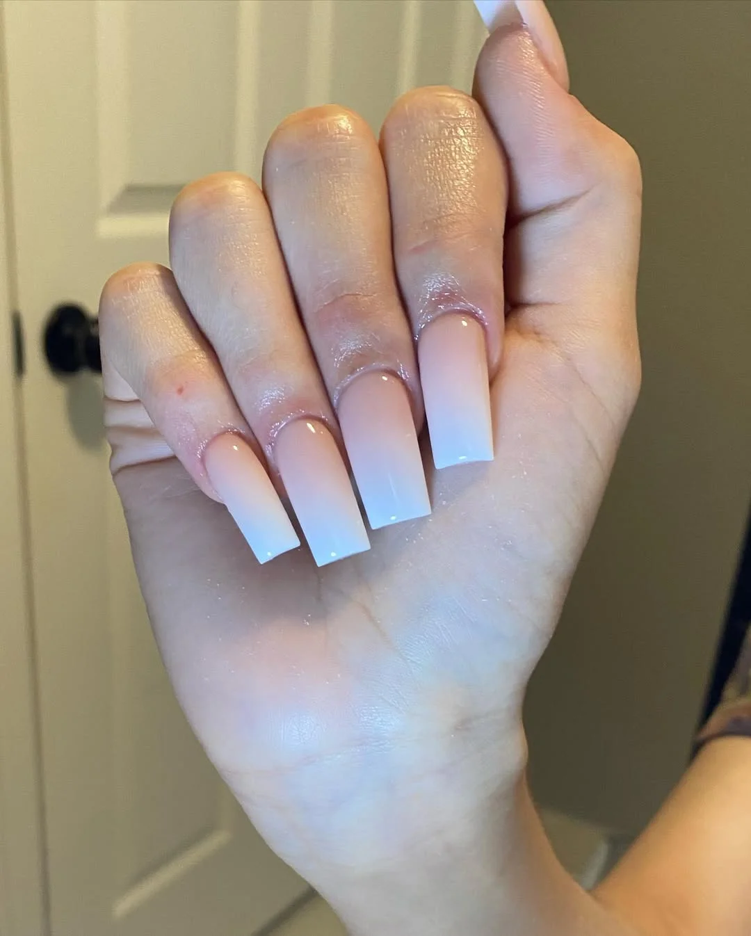 summer nails square 2026 Clean Nude Ombre Square Nails That Never Go Out Of Style