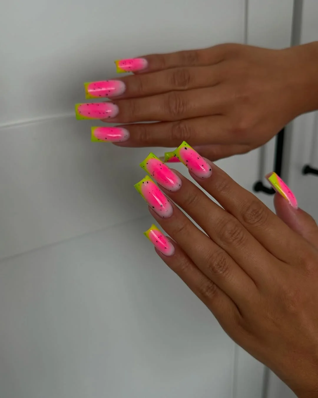 summer nails watermelon 2026 Neon Watermelon Ombre Tips That Steal the Spotlight