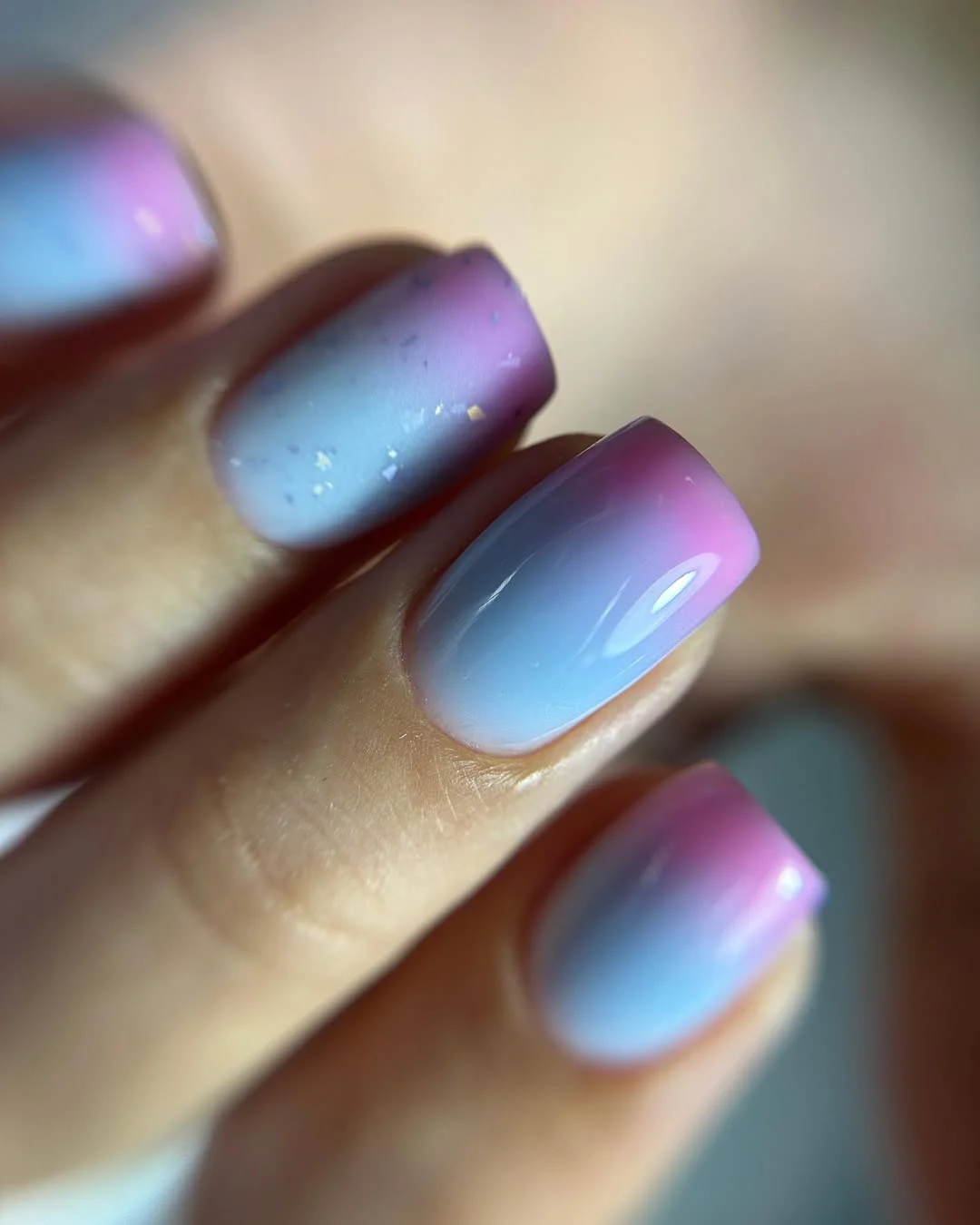 summer ombre nails 2026 Pink and Blue Cotton Candy Ombre for Playful Summer Nights