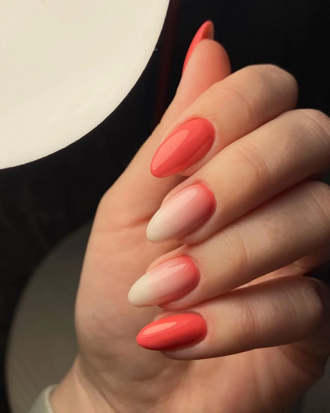 summer ombre nails 2026 Coral Sunset Ombre for Hot Weather Glow