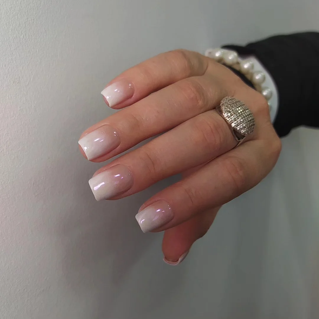 summer ombre nails 2026 Glossy Vanilla Ombre for Quiet Luxury Summer Nails