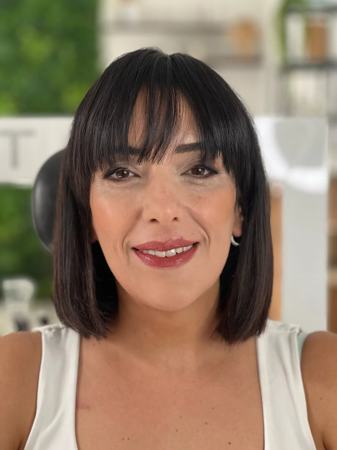 timeless summer haircuts for women over 40 2026 French Bob With Soft Wispy Bangs