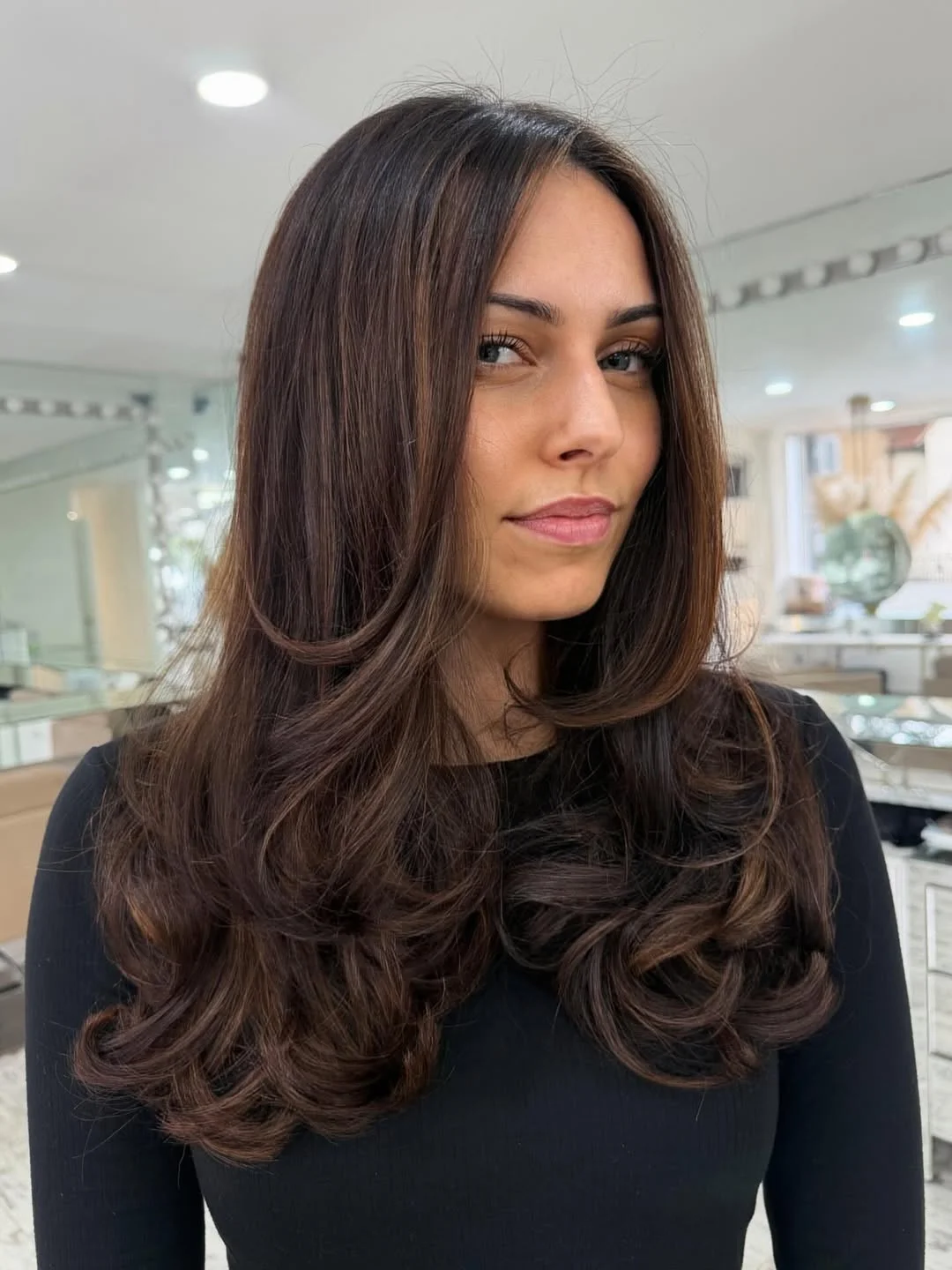 toffee summer brunette hair color 2026 Rich Chocolate Toffee Layers with Voluminous Shape
