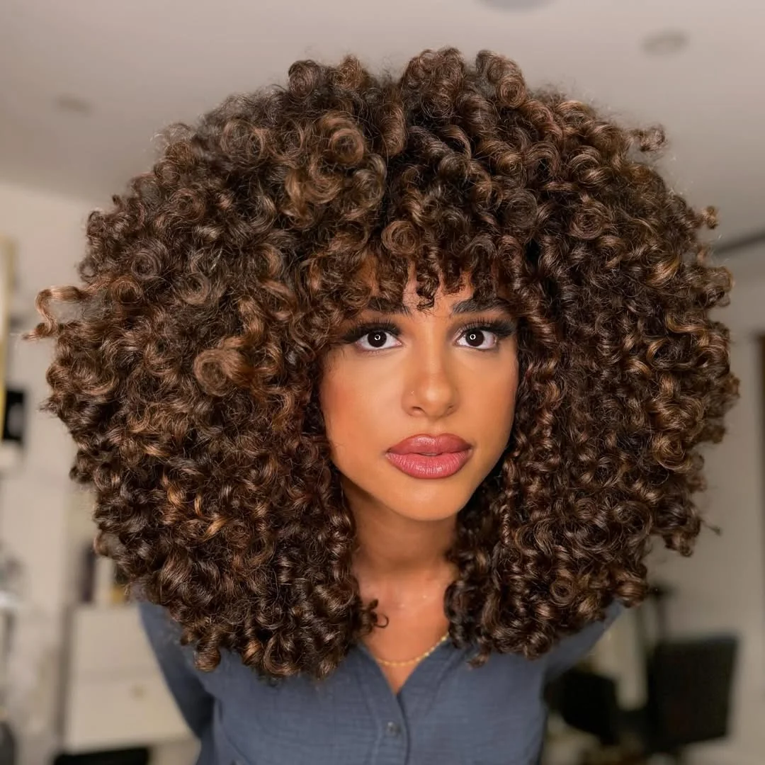 toffee summer brunette hair color 2026 Toffee Spiral Curls with Rich Multi Tone Depth