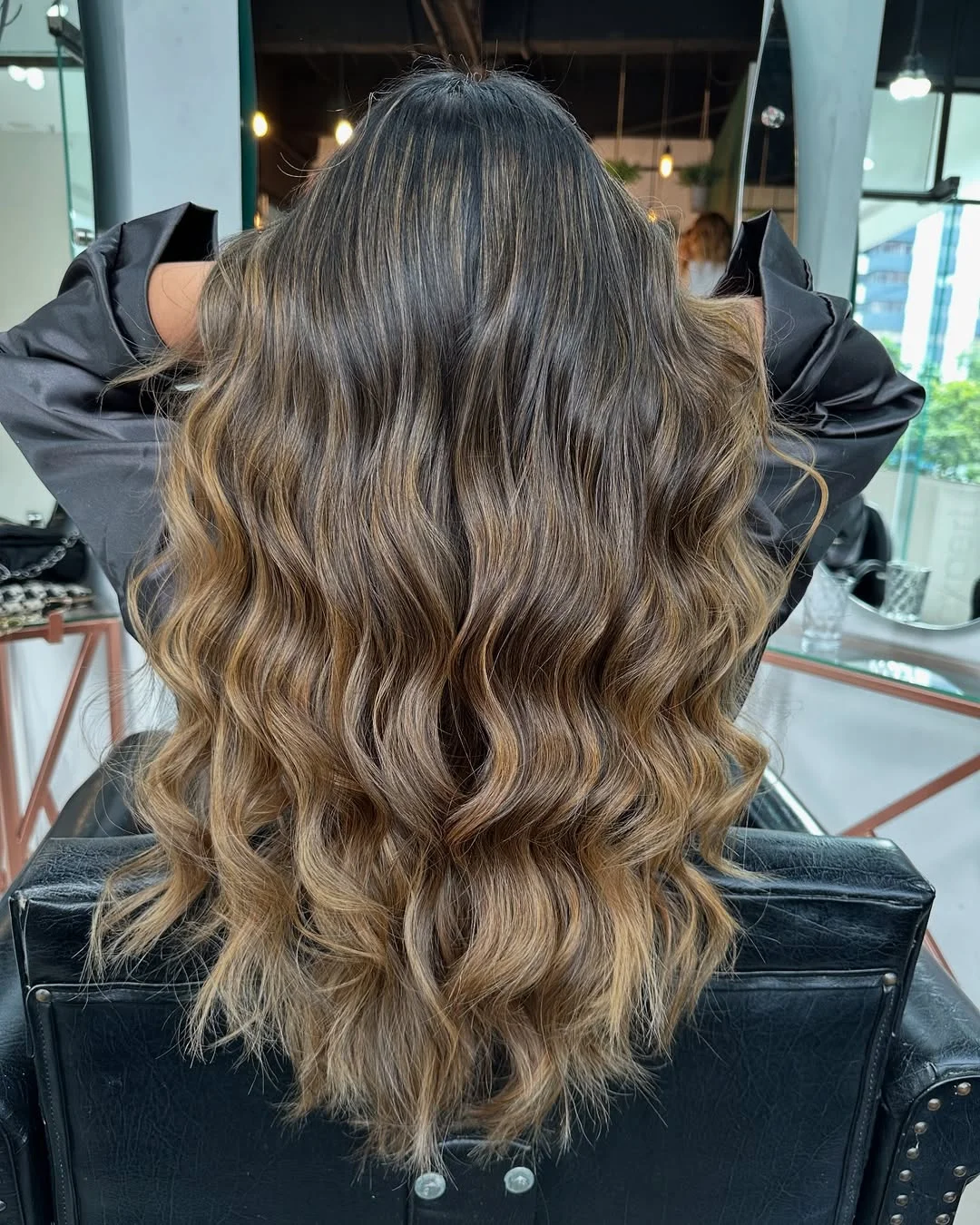toffee summer hair color for tan skin 2026 Dimensional Smoky Toffee Waves For Long Hair