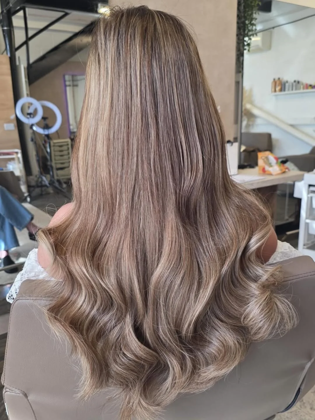 toffee summer hair color for tan skin 2026 Champagne Mushroom Toffee Waves