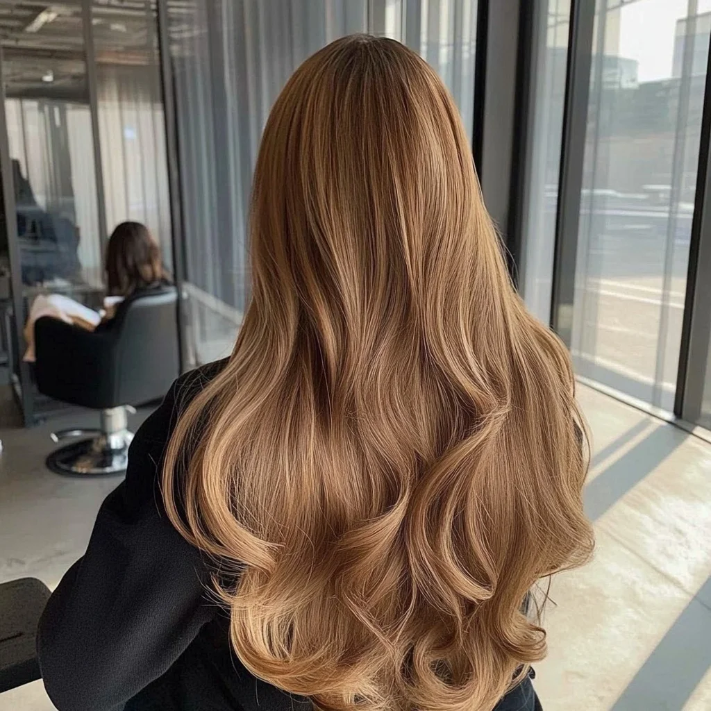 toffee summer honey brown hair color 2026 Soft Toffee Silk Waves With Luxe Honey Dimension