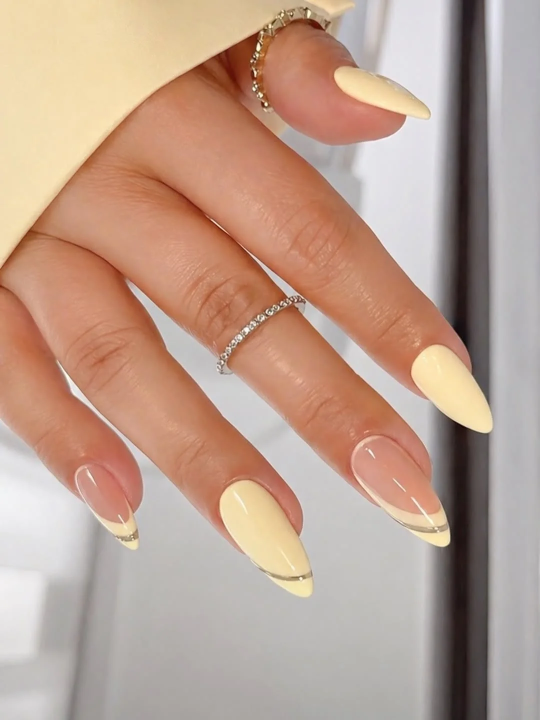 trendy summer nails 2026 Vanilla Chrome French Nails for the Soft Luxury Era