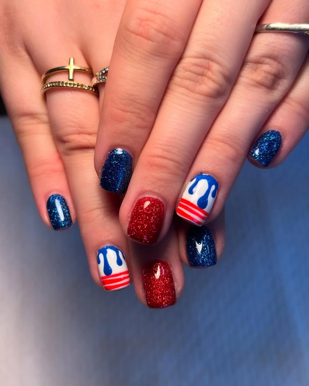usa nails 2026 Glitter Drips For A Modern Western Celebration