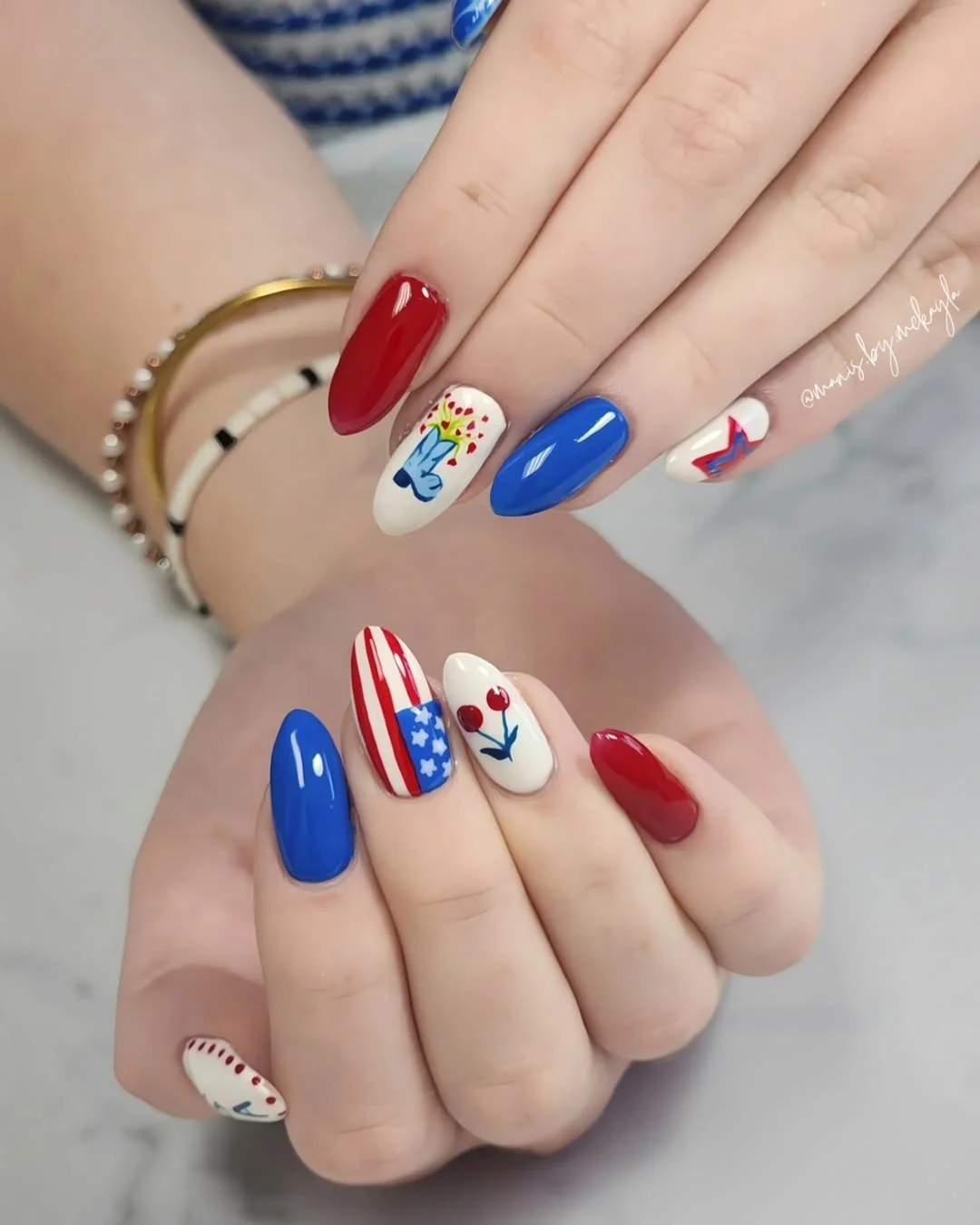 usa nails 2026 Folk Art Florals And Classic Americana Details