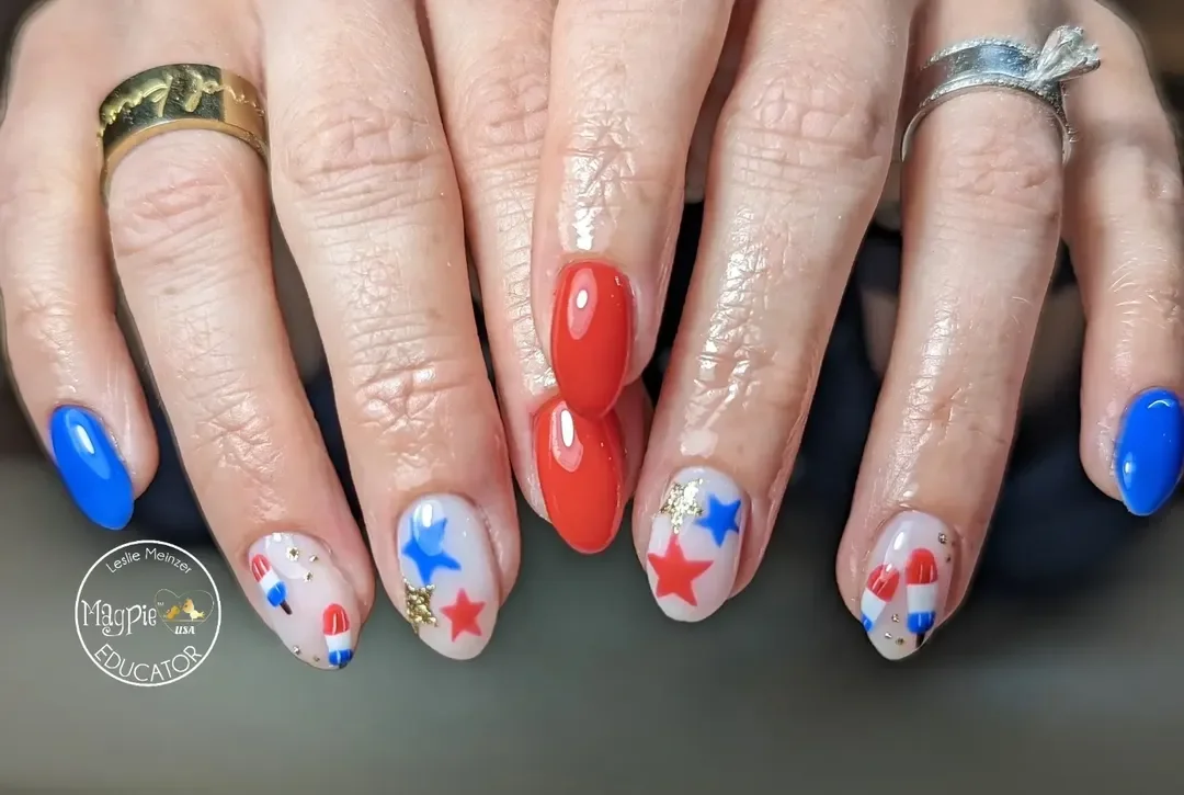 usa nails 2026 Patriotic Popsicles and Star-Spangled Charm