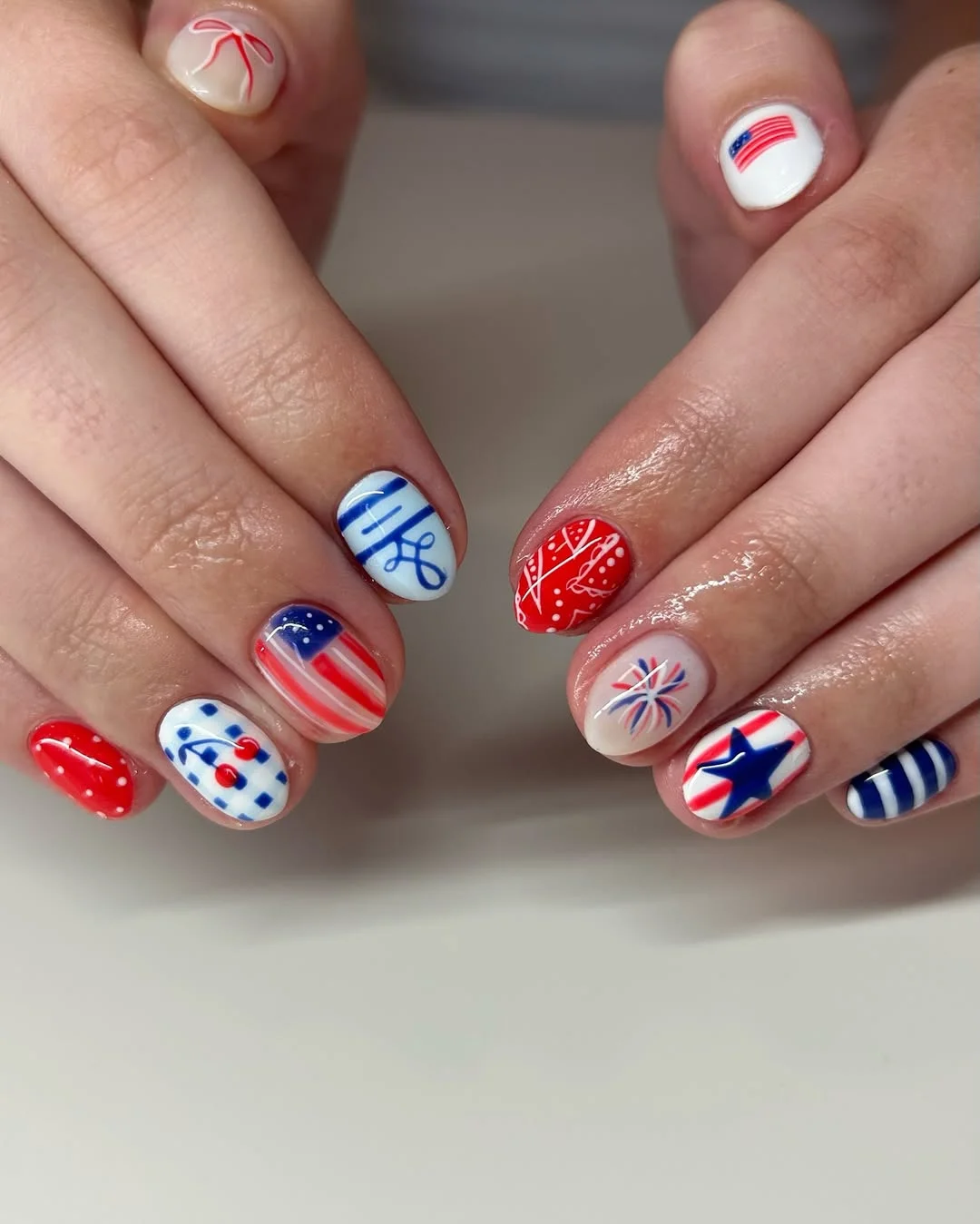 usa nails 2026 Classic Americana Patterns With A Vintage Twist