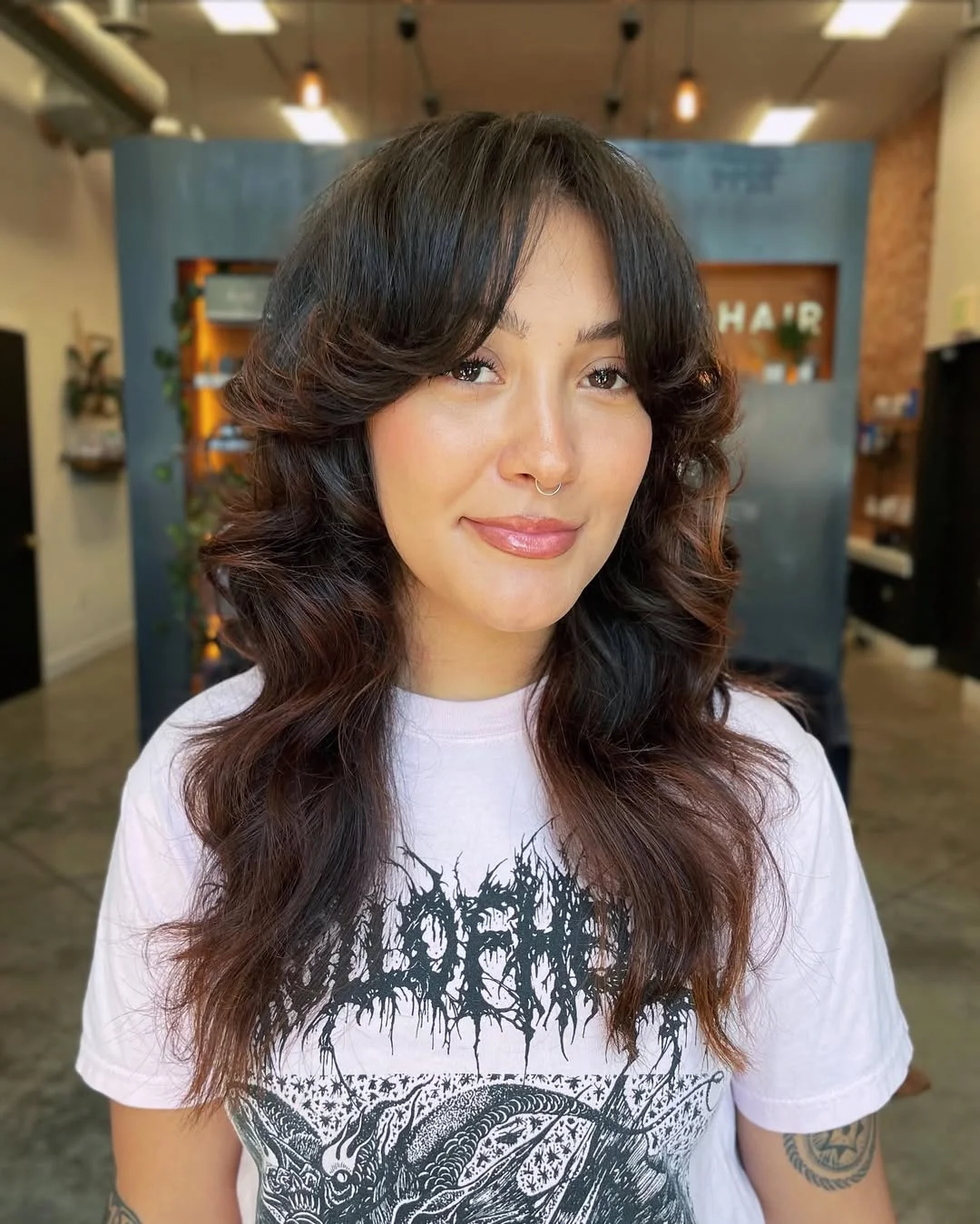 voluminous summer shag hairstyle 2026 Long Voluminous Shag with Soft Curtain Flow