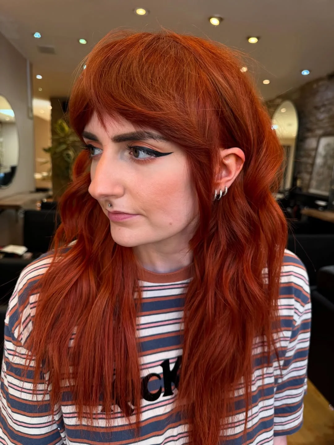 voluminous summer shag hairstyle 2026 Long Auburn Shag with Soft Layers and Fringe